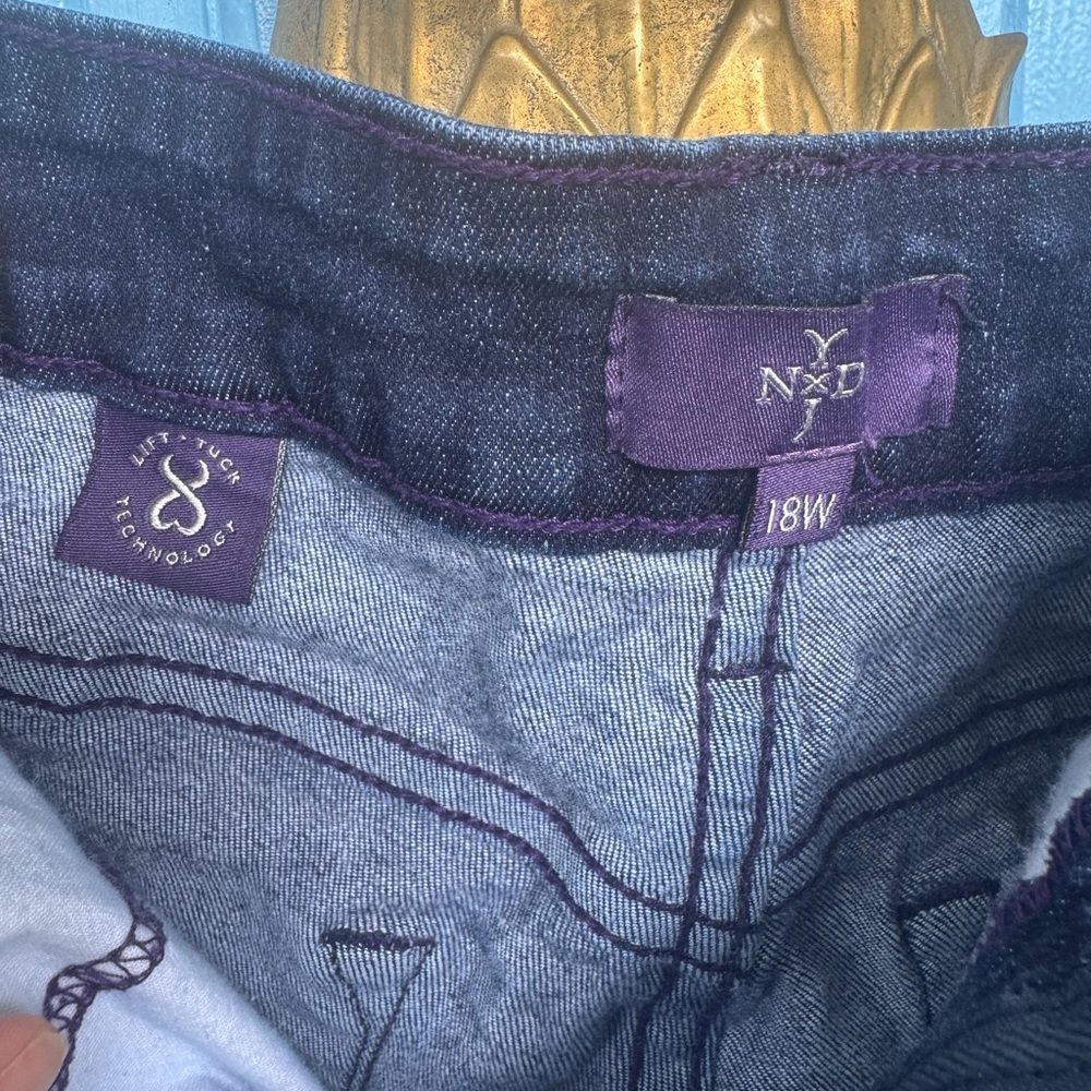 NYDJ Blue Patterned Jeans Ankle size 18W - Picture 6 of 10